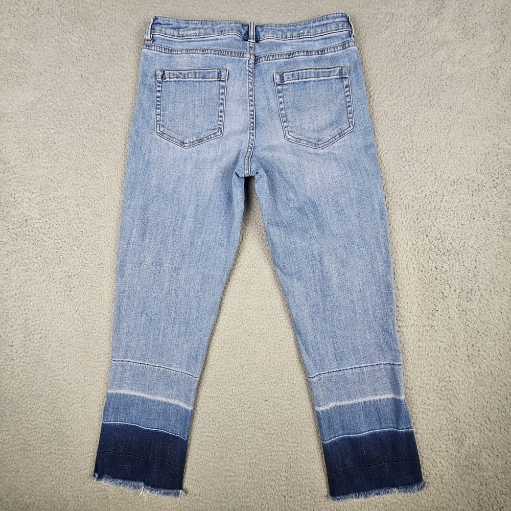 Vince Camuto Jeans Women 28/6 Blue Ombre Dip Dye Frayed Hem Straight Leg - Picture 2 of 8